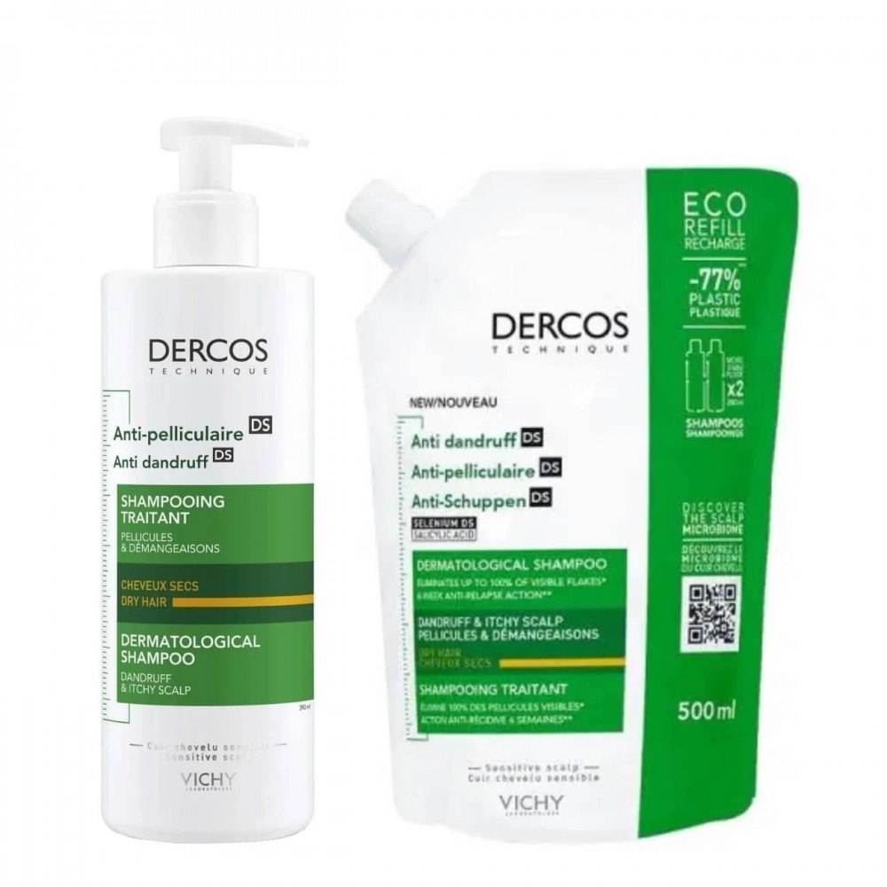 DERCOS DUPLO ECOREFILL CH.ANTICASPA C.SECO