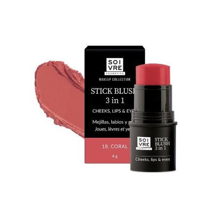 SOIVRE COSMETICS BLUSH 3 IN 1 STICK 18 CORAL