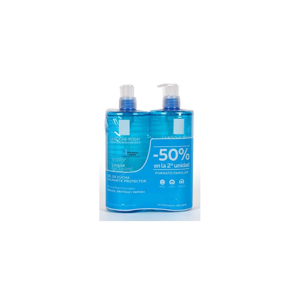 LIPIKAR GEL LAVANT 2X750ML 50% 2U LA ROCHE POSAY