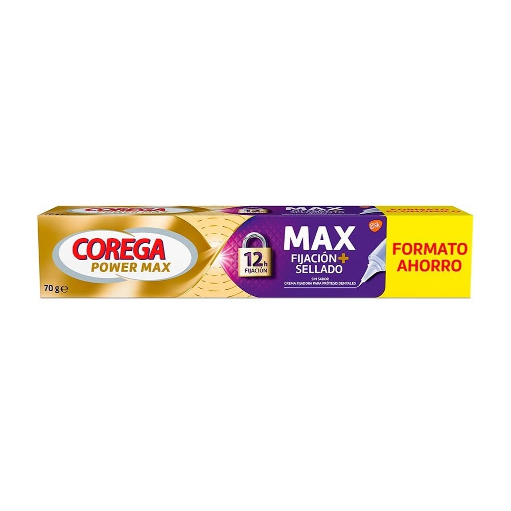 Corega Max Fijación+Sellado Sin Sabor 70gr